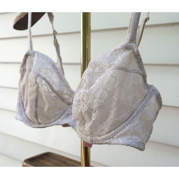 Victoria’s Secret Blush Nude Lace Mesh Underwire Bra - Picture 3 of 6